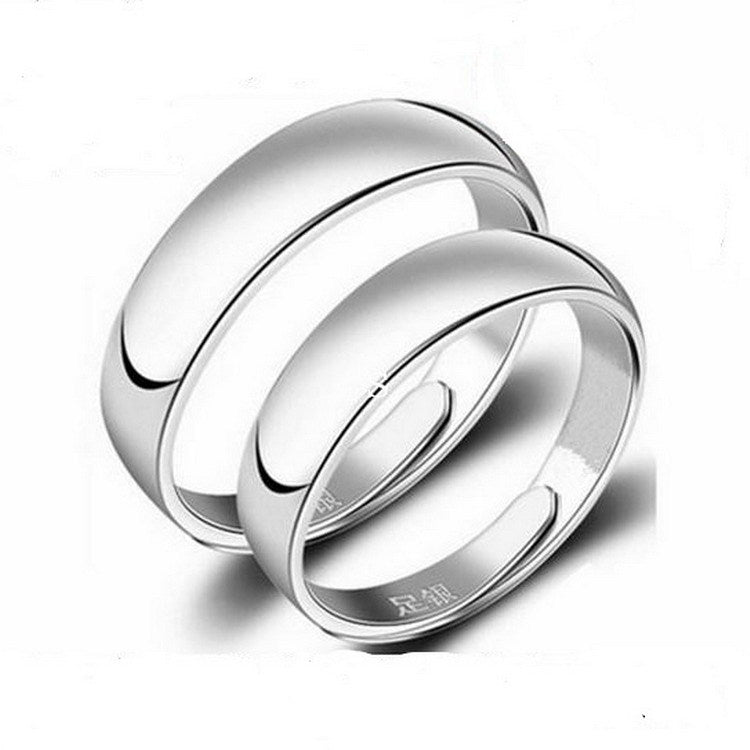 Anneau brillant simple en argent pour hommes