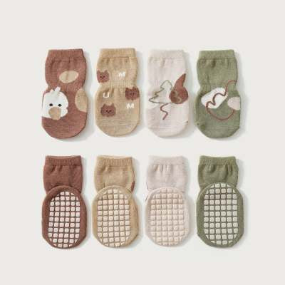 Bébé Automne et hiver Colle antidérapante Fond Chaussettes antidérapantes Tube Chaussettes