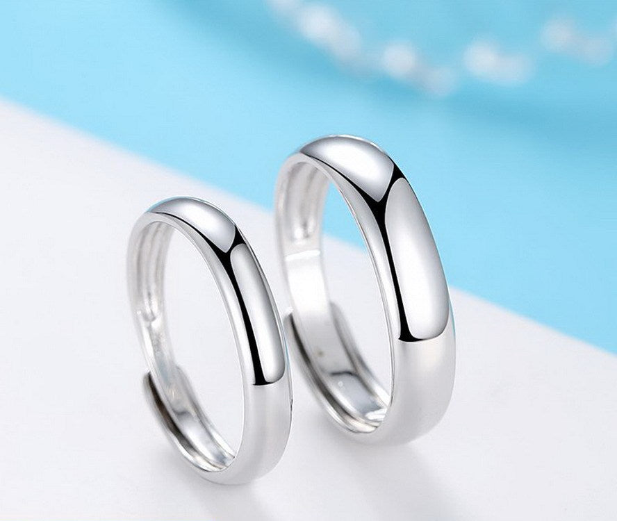 Anneau brillant simple en argent pour hommes