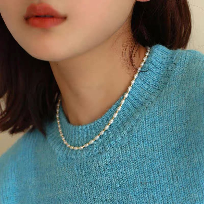 Femmes Faux Perle Collier Collier Niche Delicate Design Élégant Tempérament Sweater Cha