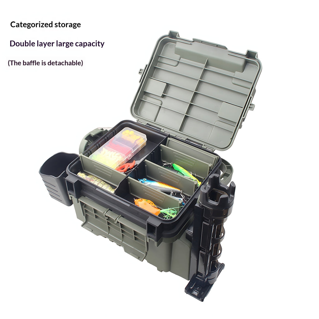 Fortifié Épaisseur Haute Capacité Multi-Compartiment Sit-On BaitcastingTac de pêche en mer