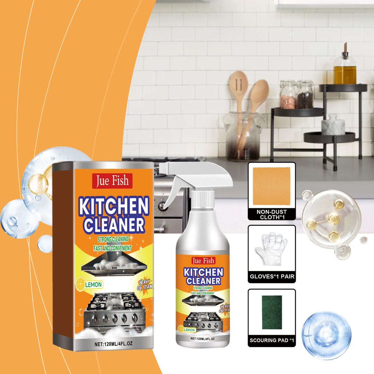 JUE FISH Kit de nettoyage de la graisse de cuisine