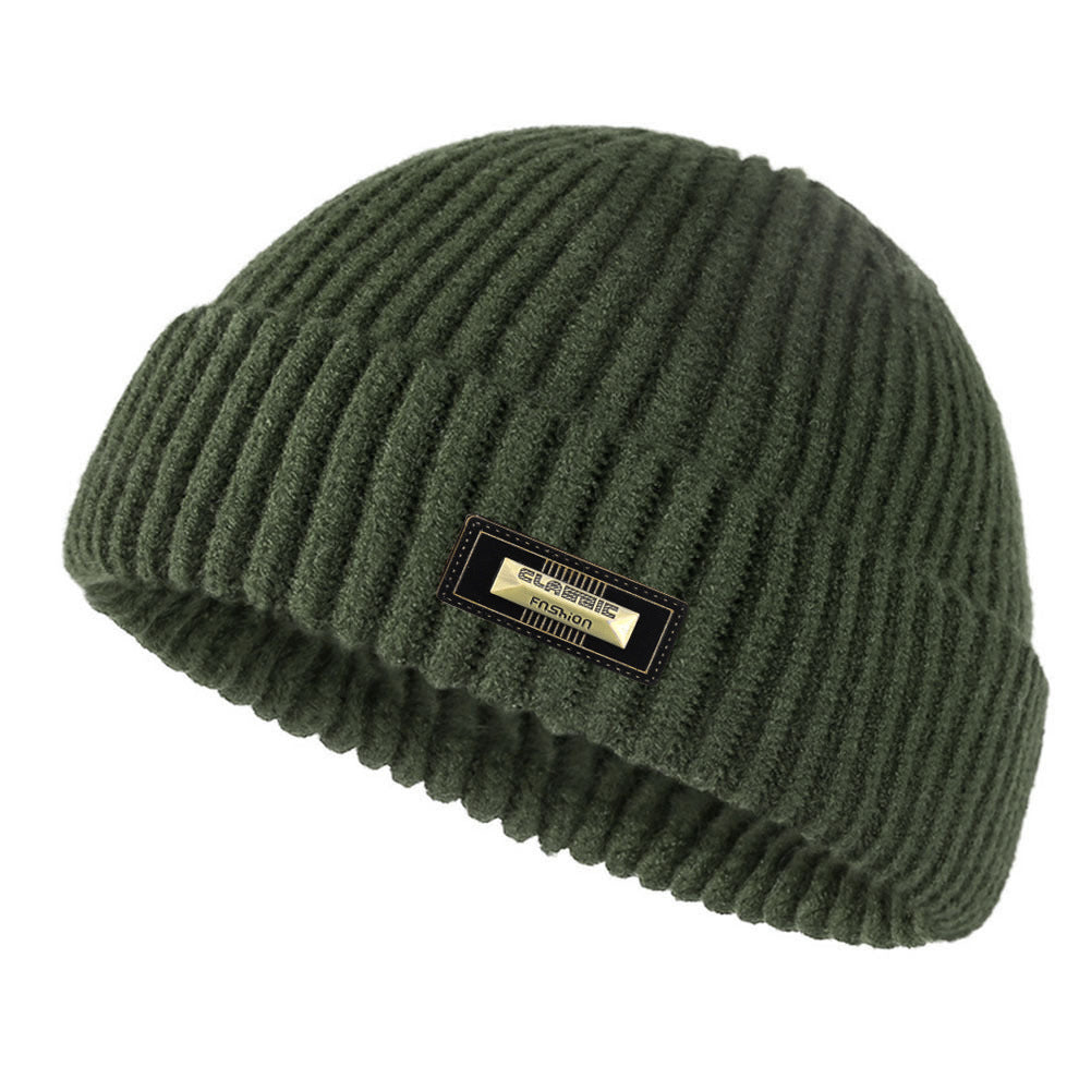 Chapeau à mailles chaudes à double couche en laine mode
