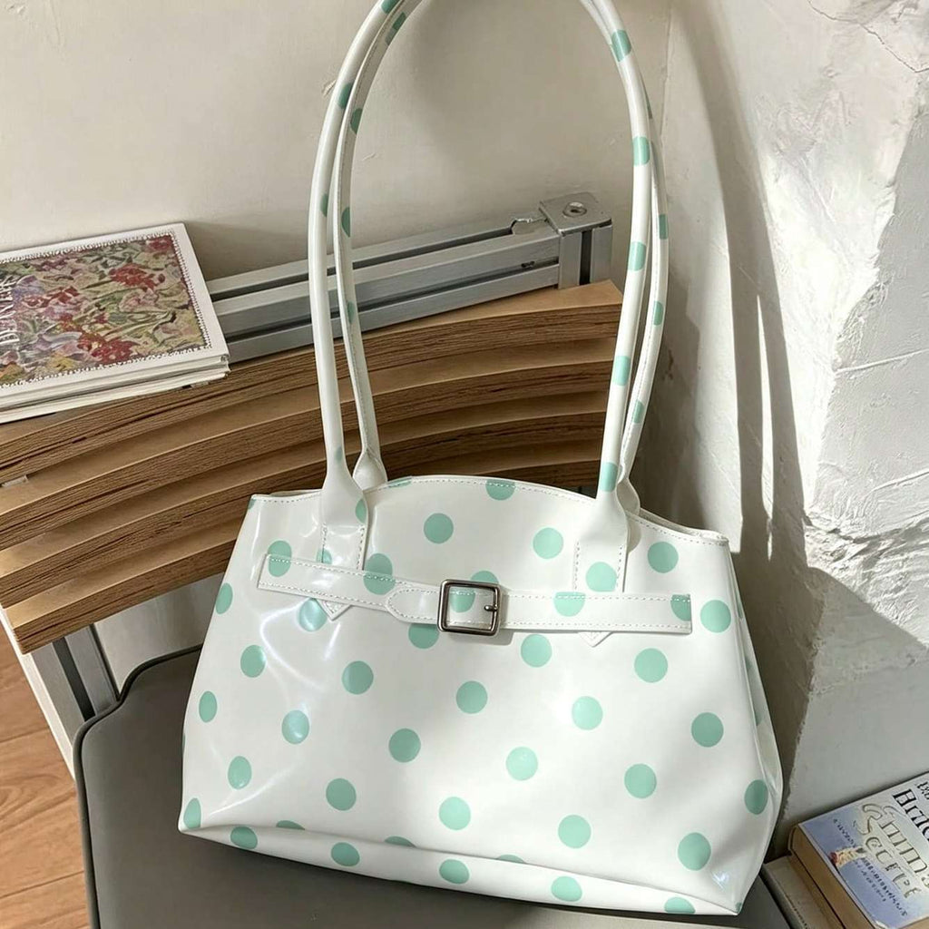 Sac à épaule transparent en jelly à grande capacité Polka-Dot