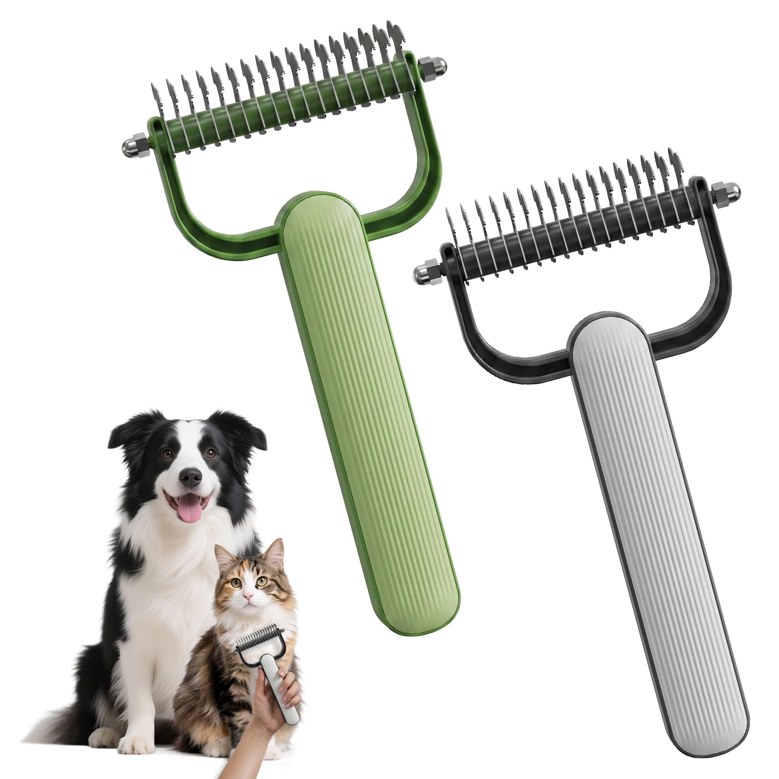 Peigne de dématage à double face pour chiens et chats
