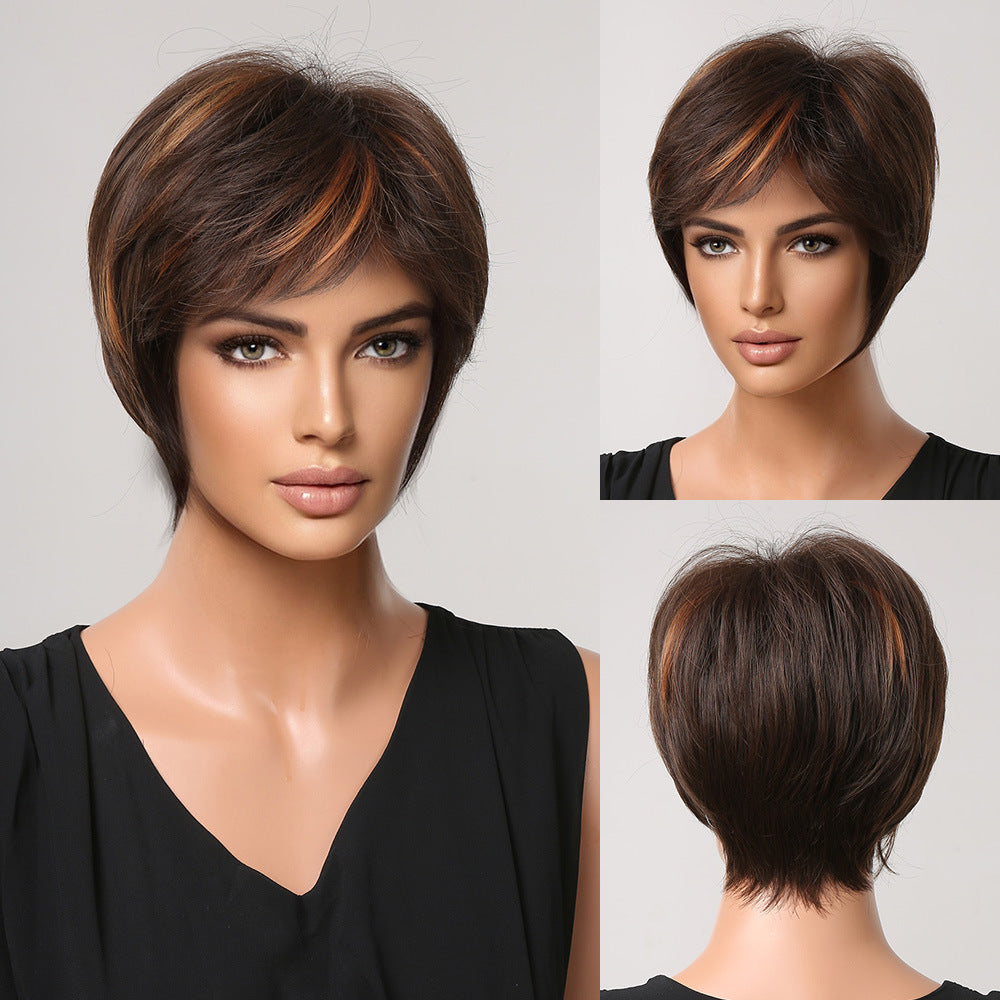 Élégant court cheveux bouclés ronde visage et tête de wavy