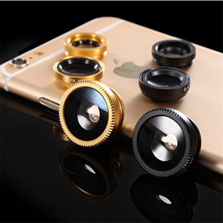 Téléphone portable Fisheye Lens 3 en un seul téléphone portable spécifique Lens Magnifier Fisheye Wide-a
