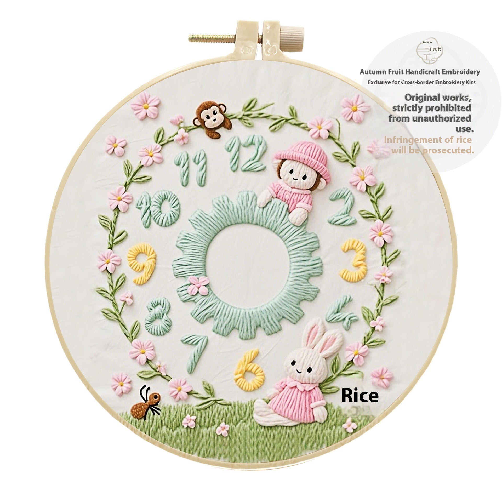 Décoration de l'horloge Broderie Diy Creative Simple Kit Matériau