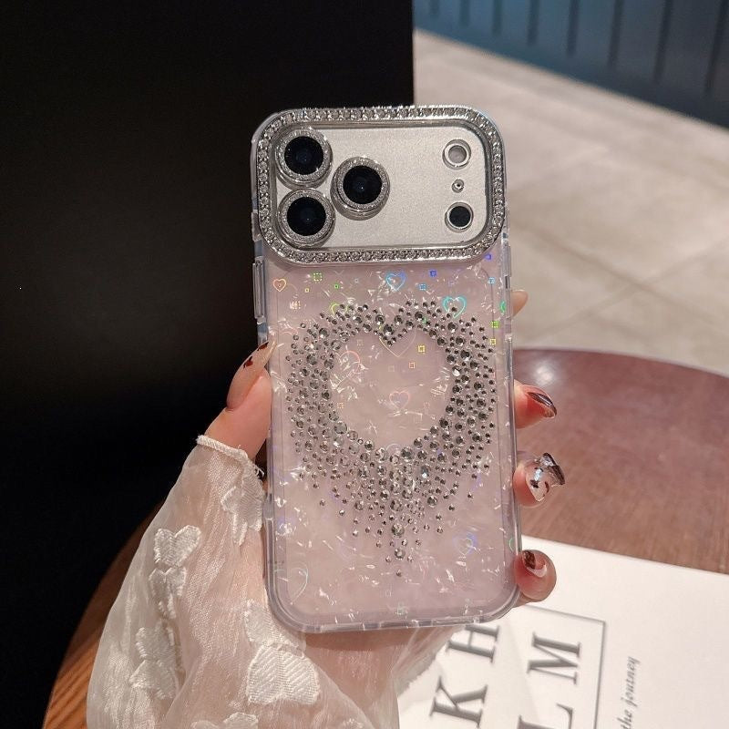Cas de téléphone cardiaque à pointe de strass