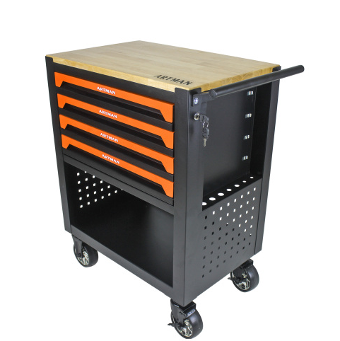 4 OUTILS MULTIFONCTIONNELS CARTONNÉS À ROUES ET À BOIS