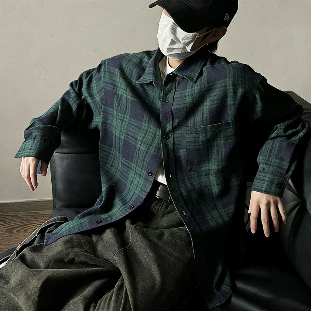 Chemise en Plaid Casual pour Homme