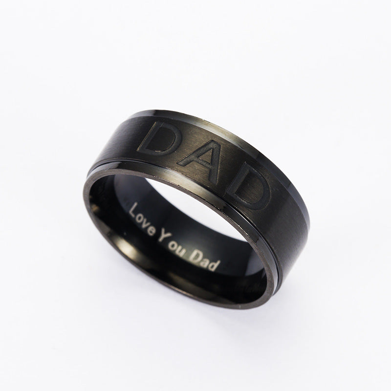 Anneau monogramme en acier titane