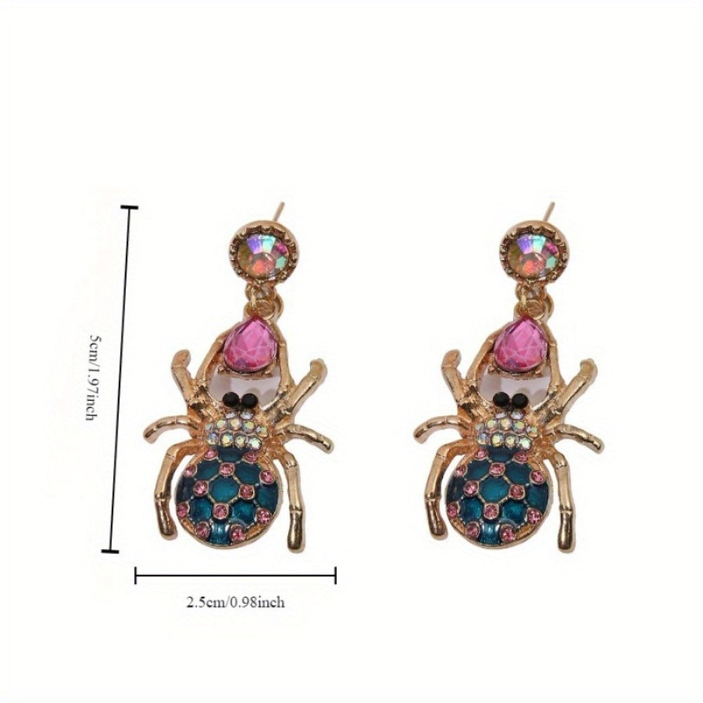Boucles d'oreilles en Strass en forme d'araignée - Boucles d'oreilles uniques pour femmes