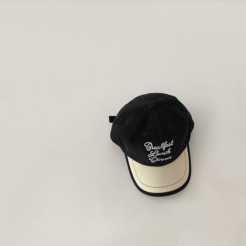 Enfants Printemps et automne Couleur Bloc Broderie Soft Top Sun Hat