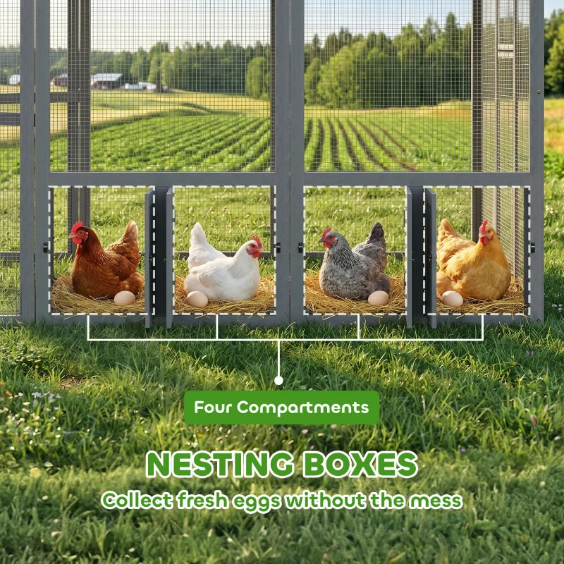 Grand poulet en bois avec couverture imperméable et anti-UV