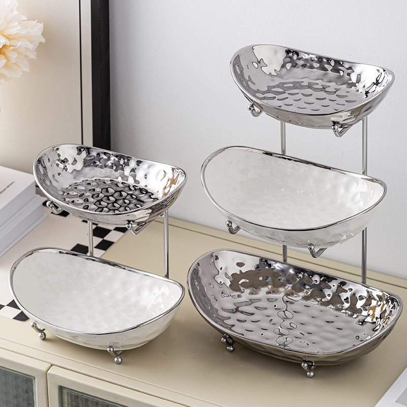 Rangement de la plaque de snack multicouche de style de luxe abordable