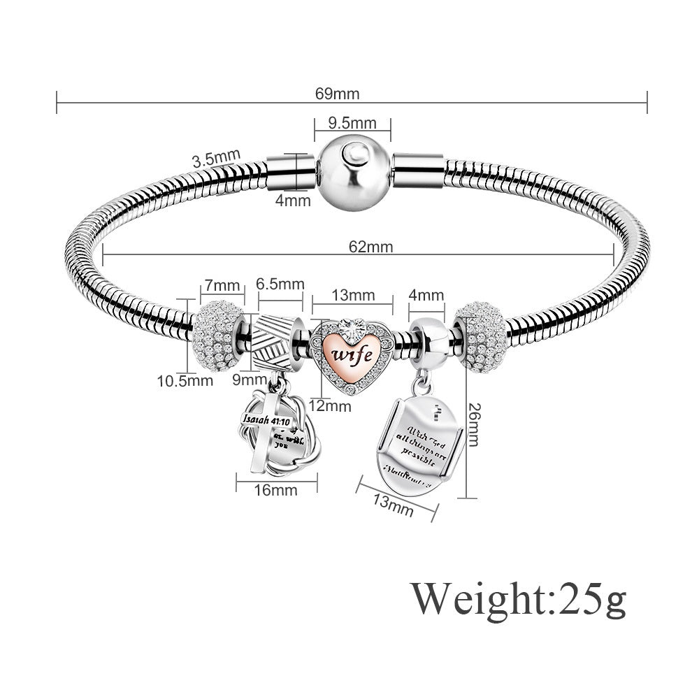 Bracelet multi brins Blush-pink de style européen et américain Couples Bracelet en cristal