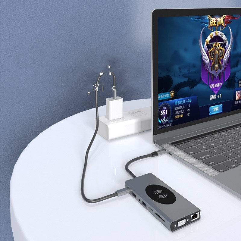 15-in-1 USB-C Docking Station with 10W Wireless Charging