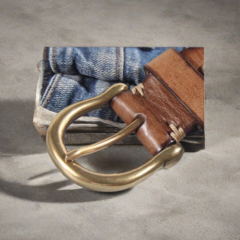 Ceinture Premier couche Pure Cattlehide Homme Casual Jeans Ceinture