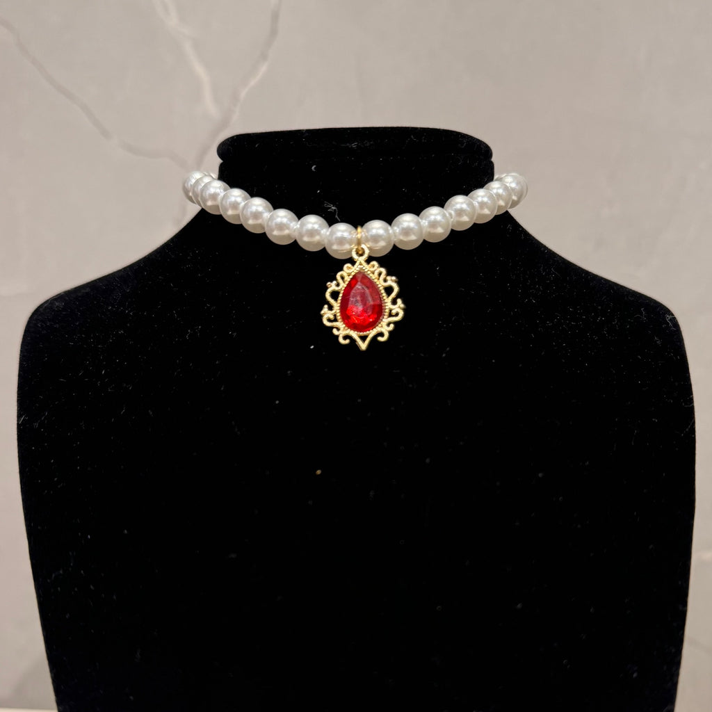 Style court cristal Zircon Vintage Pearl Fashion Choker