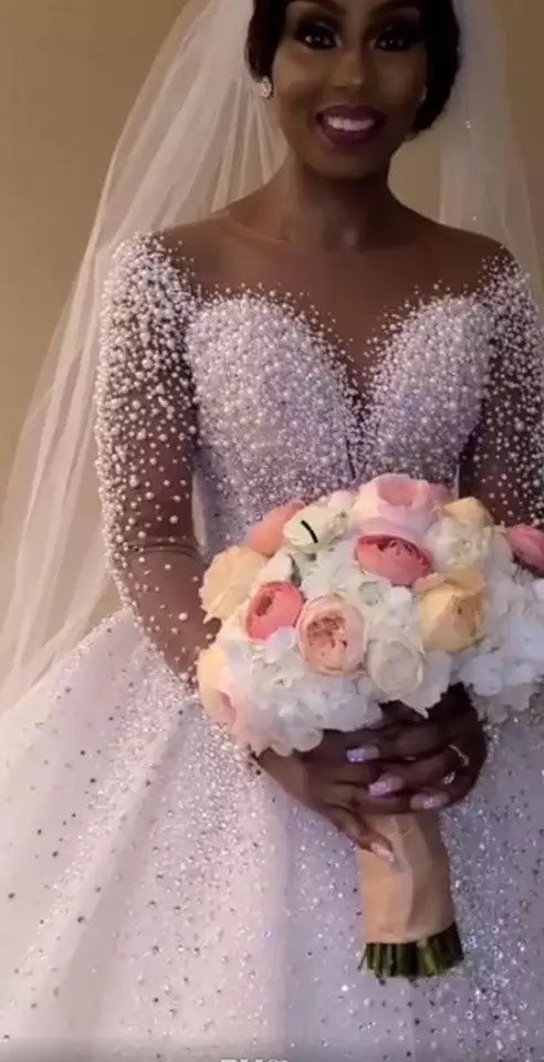 Robe de mariée Ball Gown manches longues Robe de mariée