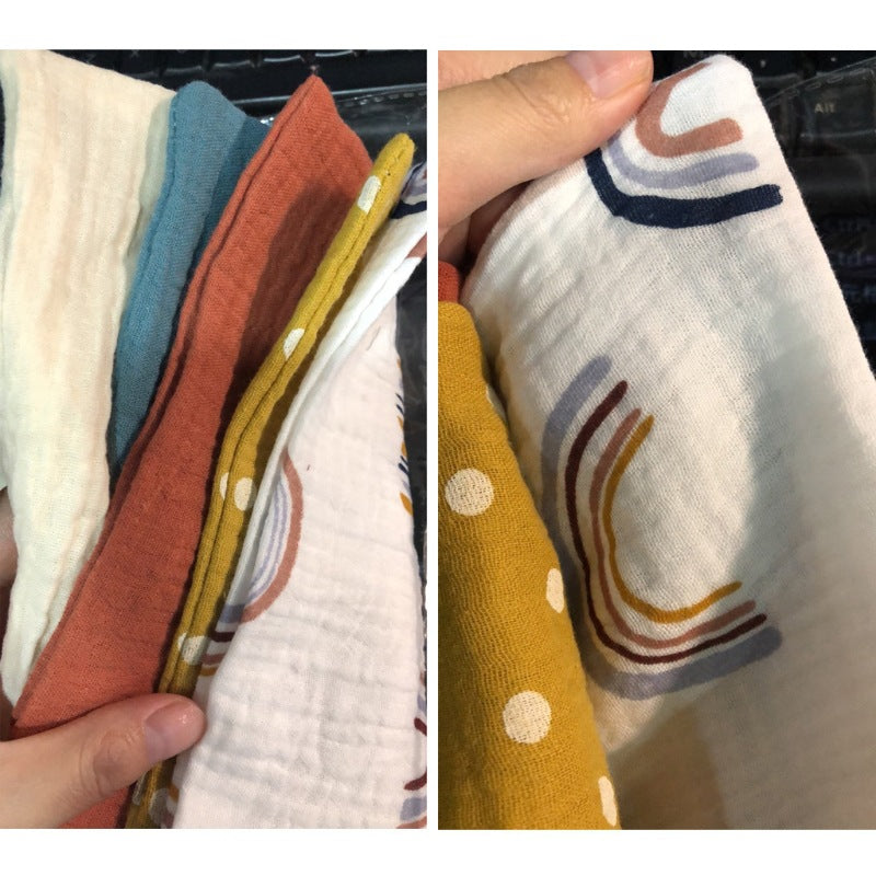 Serviette pour bébé en coton uni de 5 pièces