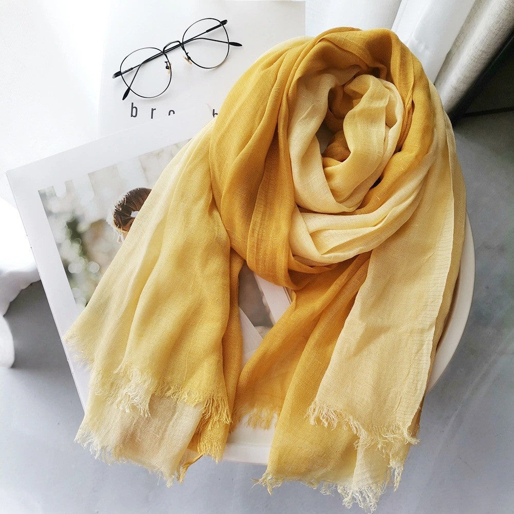 Grande écharpe douce chaud en coton Tassel