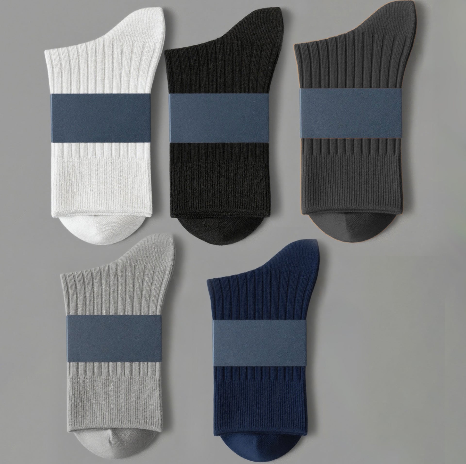 Chaussettes d'affaires en coton à double manche pour hommes avec des propriétés absorbantes et désodorisantes