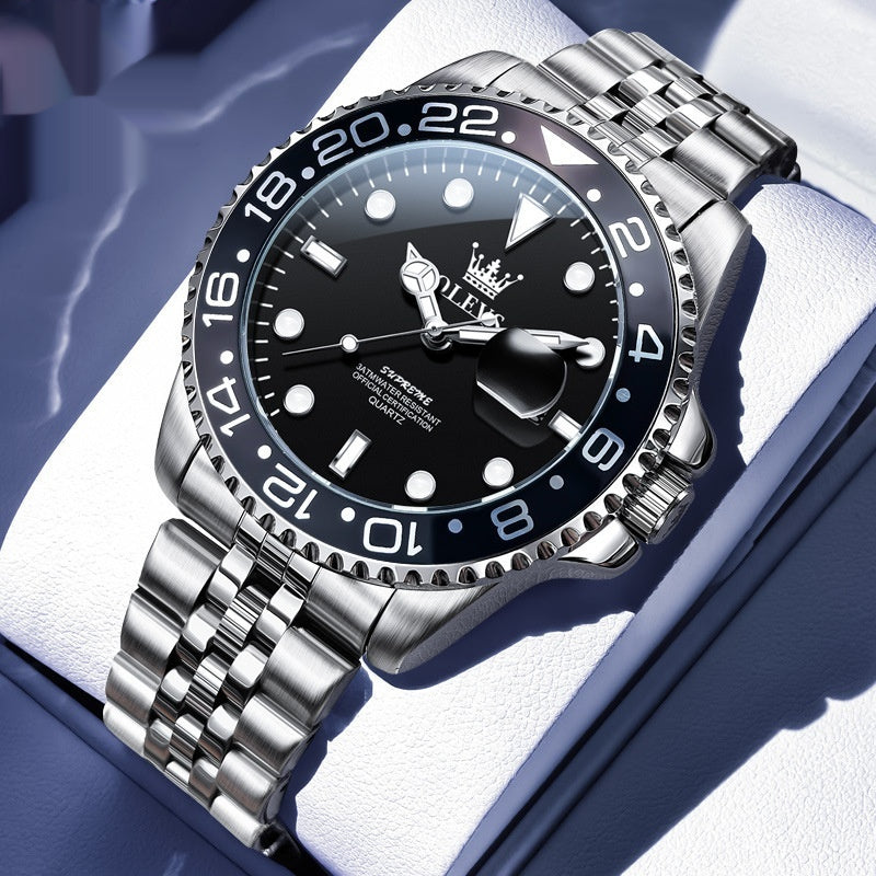 Trendy Taille de bague Lumineux Imperméable Montre Quartz Ghost