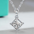 S925 Collier en argent sterling princesse et poire coupé en deux tons
