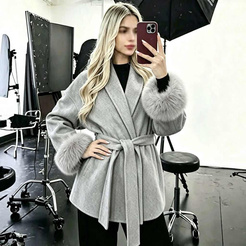 Automne Hiver Manteau de Woolen de style français