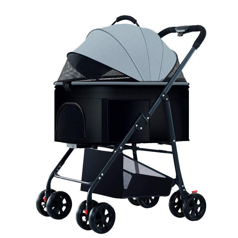 Poussette pour animaux pour chiens et chats Cage amovible portable avec conception pliante pour Po extérieur
