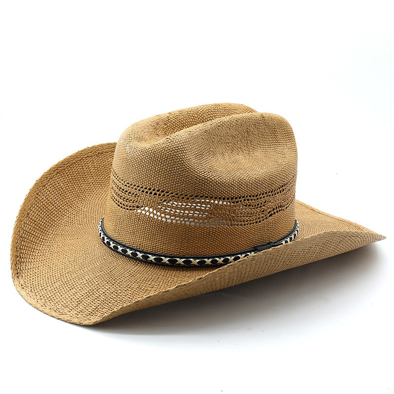 Chapeau de cowboy tissé à la main pour hommes