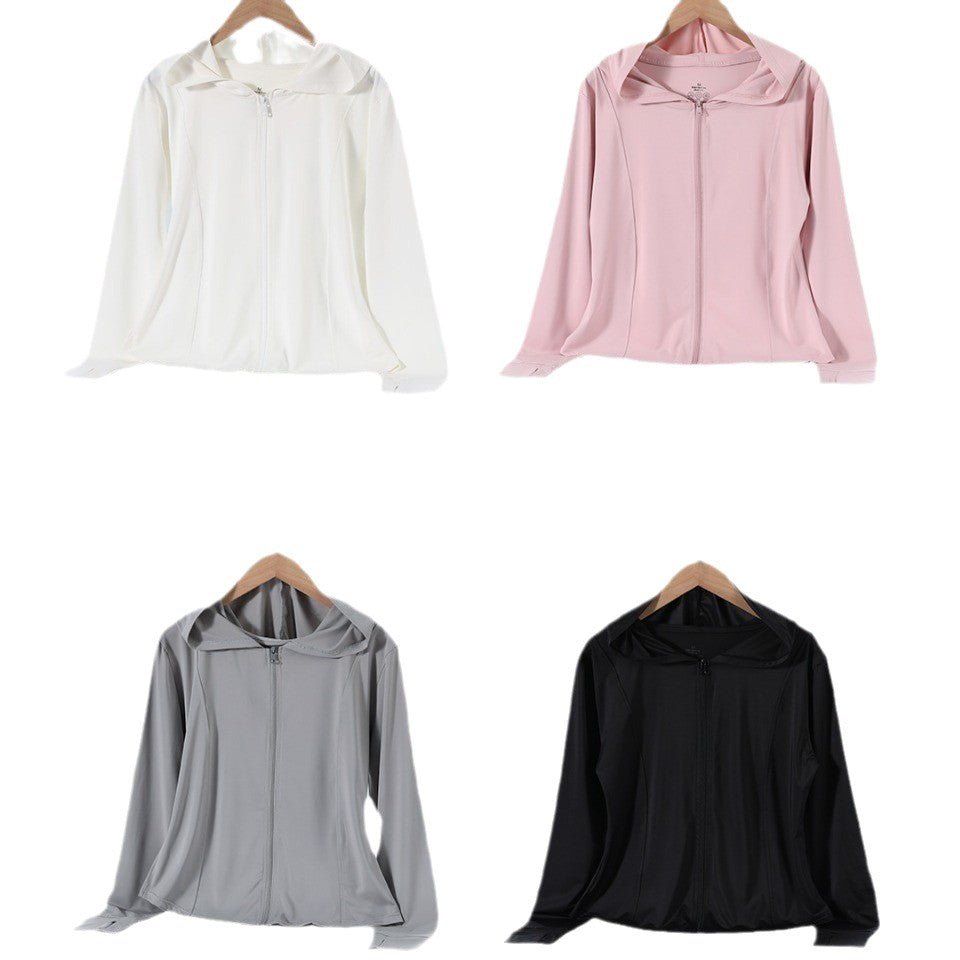 Femmes Ice Silk Cool Yoga Sun Protection Vêtements Slim-fit Waist Breathable Outdoor Howe