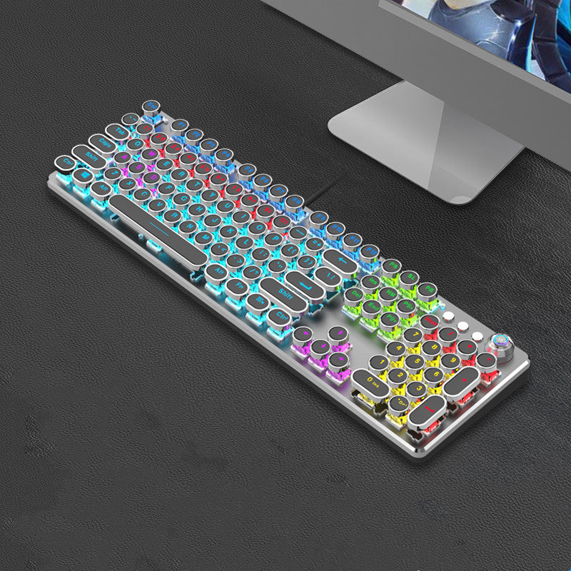 Clavier mécanique Steampunk et jeu de souris Retro 87-key Bureau Ordinateur portable filaire