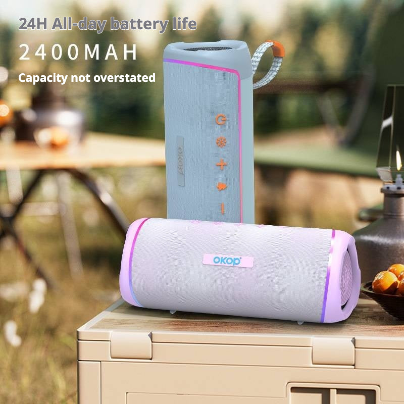 KP-842 Haut-parleur Bluetooth portable TF Support de la carte Subwoofer Ambient Light Taille compacte Lon