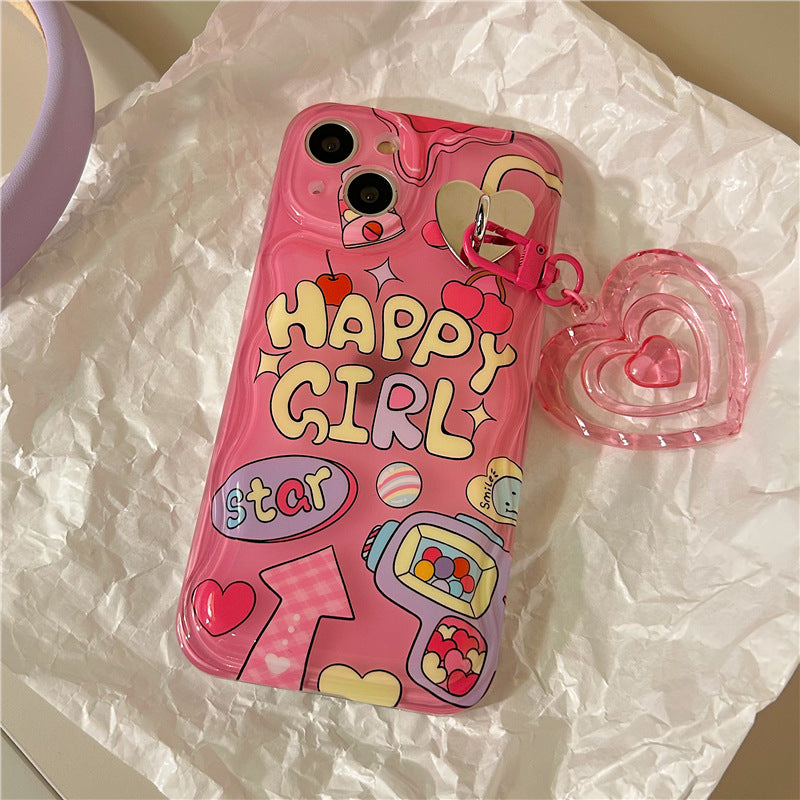 Japonaise et coréenne Sweet Cool Spice Girl Graffiti Anglais Love Pendentif cabine téléphonique