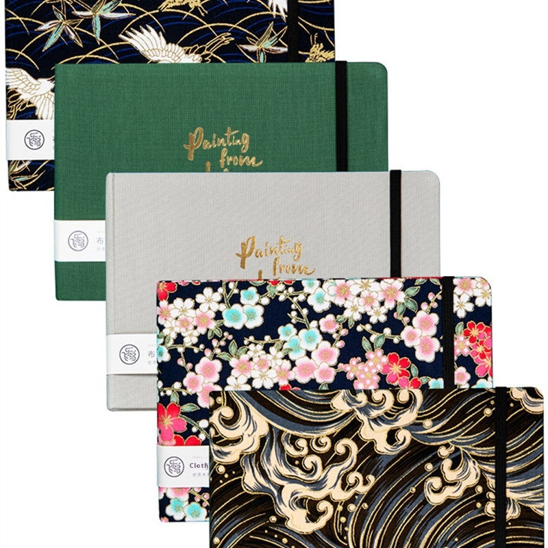 Feiluniao Aquarelle Notebook Tissu fait main Mini Portable Caractère Sketch Hand