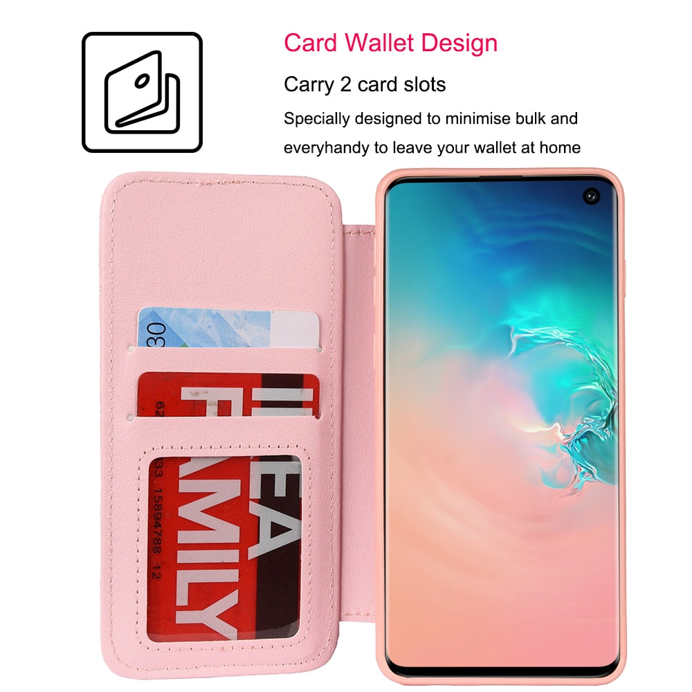 Crown Card Etui en cuir pour téléphone Samsung