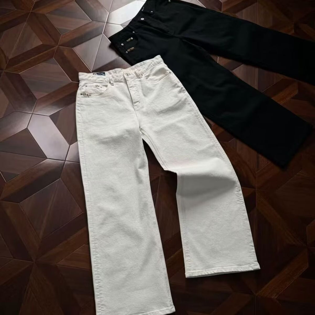 Pantalons à pattes droites à taille élevée