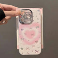 Cas de téléphone brouillé de coeur Bow