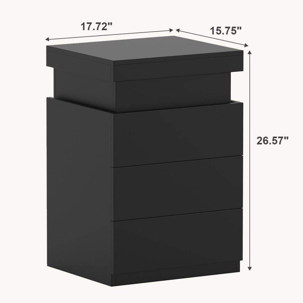 Table de chevet LED avec borne de recharge