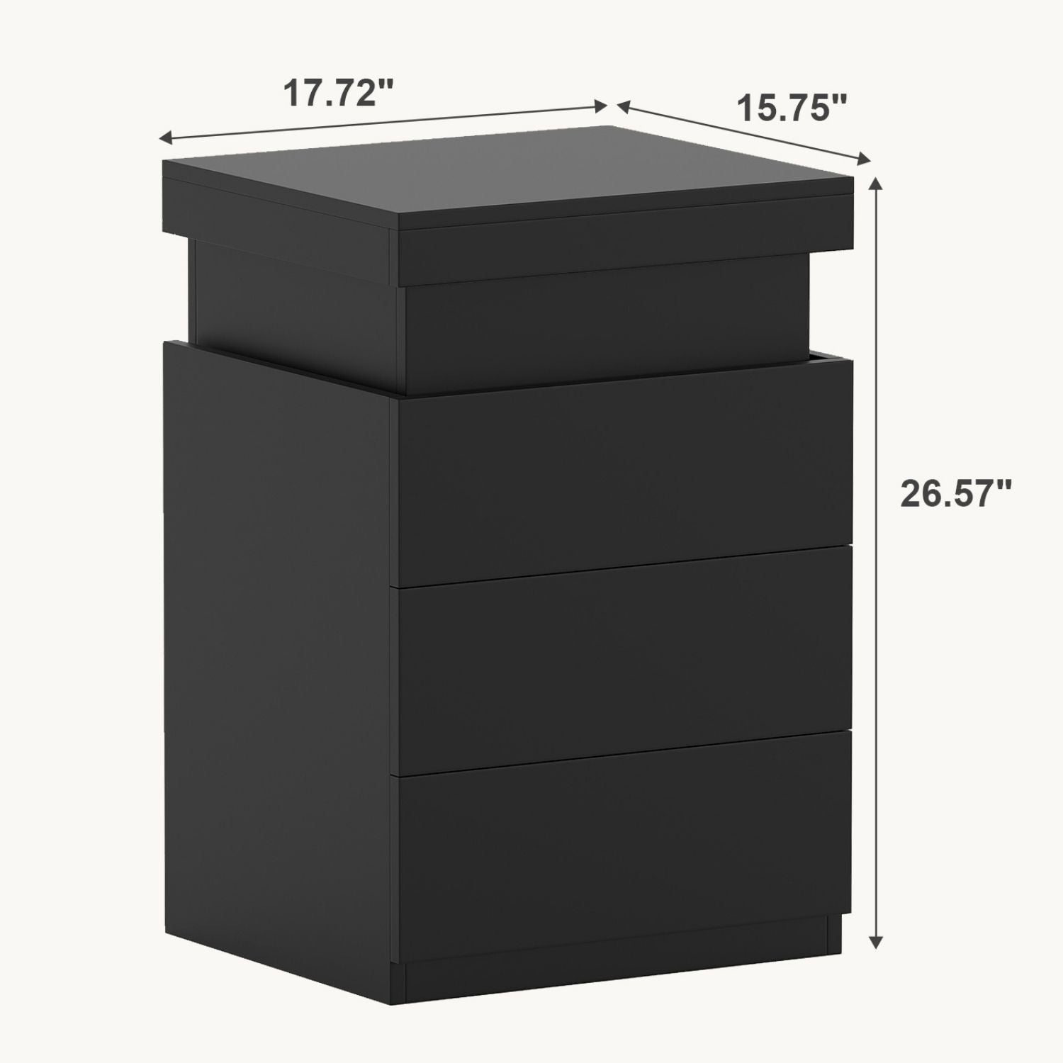 Table de chevet LED avec borne de recharge
