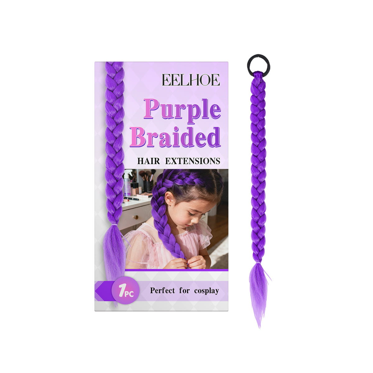 Extensions pour cheveux tressés violets