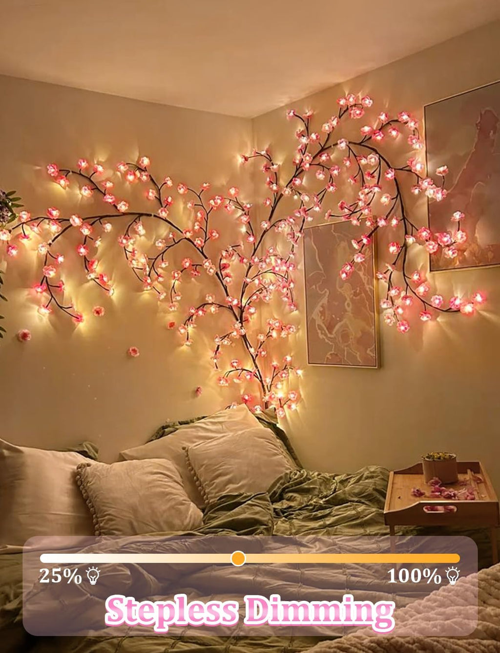 Cerise LED arbre lumières de branche pour le mur