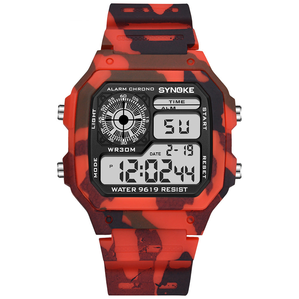 Montre électronique Sept Couleurs Noctilucent Imperméable Sports Hommes