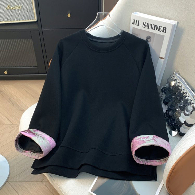 Color-block Casual Col d'équipage Femmes Chemise bas