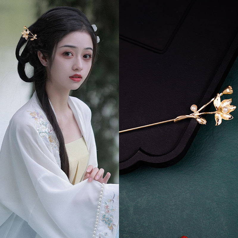 Style ancien Han vêtements chinois fait main Updo épingle à cheveux