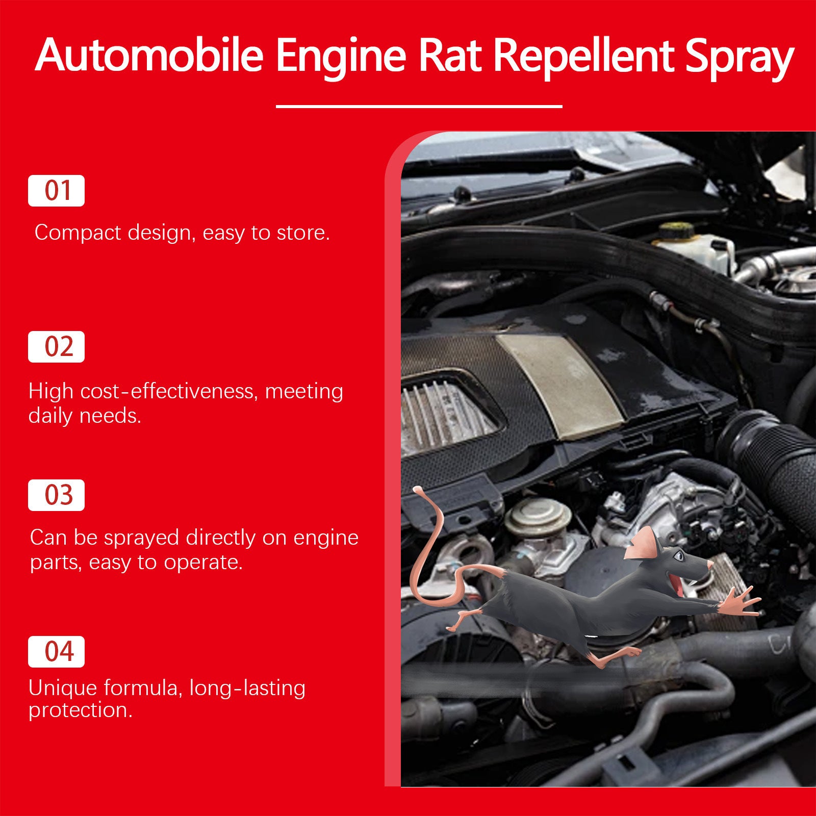 Spray répulsif pour moteur de voiture Rayhong - Spray répulsif pour véhicule spécifique