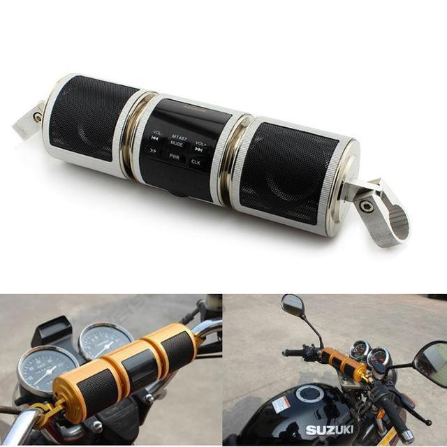 Motorcycle Bluetooth Music Player MP3 Motorcycle Stereo Speaker FM Radio réglable LED Sc